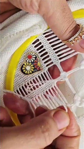 Creating beauty by combining Hardanger and embroidery #tarkashi #handembroidery #short #shorts