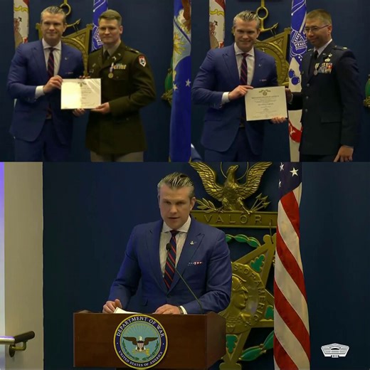 🚨 NOW: Incredible moment as SecWar Pete Hegseth PINS the Soldier's and Airman's Medal on Maj. Ryan Reynolds and Maj. Edwin Stanfield due to their heroic actions in November 2025GOD BLESS THESE HEROES 🇺🇸"It was a criminal alien terrorist. Bent on m*rder and destruction that had journeyed to our capital. He raised a stolen gun against our National Guardsmen. A brave soldier and a brave airman, both born in Maryland, but forged, as was mentioned, I think there was a lot of West Virginia in there