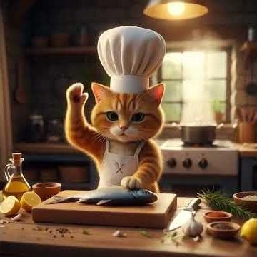 Chef Cat Slices the Fish Like a Pro 🐱🔪 | Realistic 3D Animation