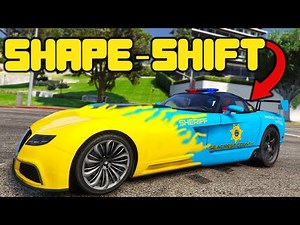Fake Cop Steals Cars Using Shapeshifting Car in GTA 5 RP