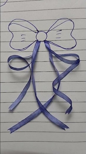 Easy Bow Drawing | Cute Ribbon Bow Drawing Step by Step