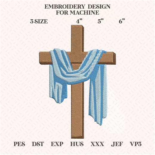 Cross Machine Embroidery Design Easter & Christian Stitch File, Christian Embroidery Pattern, Stained Glass Cross, Digital Download, PES DST - Etsy