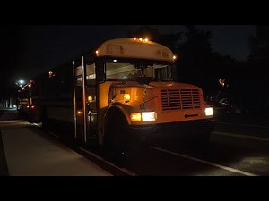Blue Bird International DT466E School Bus Startup, Idle, Rev, and Takeoff