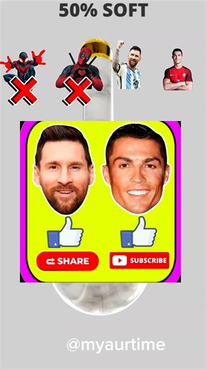 🔥 Messi vs Ronaldo – 50% Soft Slide Challenge! 😱#messi #ronaldo 🆚Ronaldo