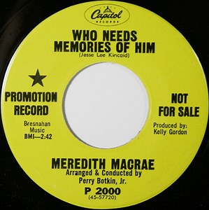 Meredith MacRae - Who Needs Memories Of Him