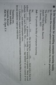 To the headmaster for providing computer learning facilityQ. C... | Filo