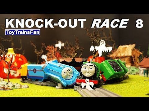 Thomas & Friends KNOCK-OUT RACE #8 HALLOWEEN - Trackmaster toy trains. Pociągi Tomek i Przyjaciele