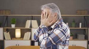 Muslim old man praying.