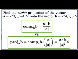 Find scalar vs vector projection