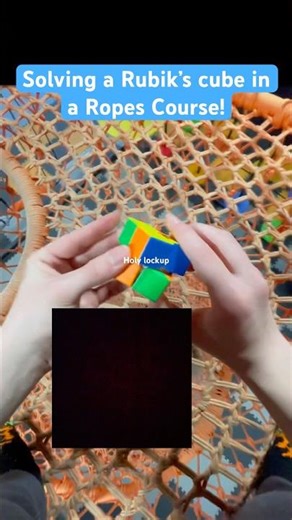 Solving a Rubik’s cube in a ropes course! #cubing #rubikscube #challenge