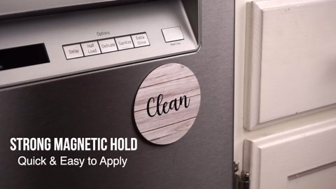 Clean Dirty Magnet for Dishwasher, Dishwasher Magnet Clean Dirty Sign for Dish Washer, 3.5 Inch Diameter Black and White Style