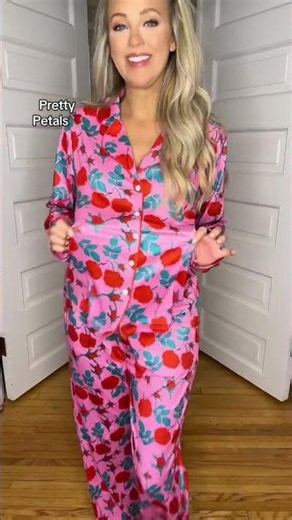 Cozy Nights In: NEW Super Soft Pink Lily PJ Sets!🌹🌙 #ashleyisbasicallyblonde #Shorts #pjset #cozy