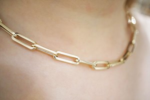 Solid 14K Italian Gold Chain Hollow Gold Paperclip Chain Necklace / Yellow Gold Chain / Large Box Chain / Anchor Chain / 5 Mm / Hollow - Etsy