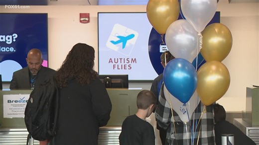 Bradley International Airport hosts practice flights for families of children with autism