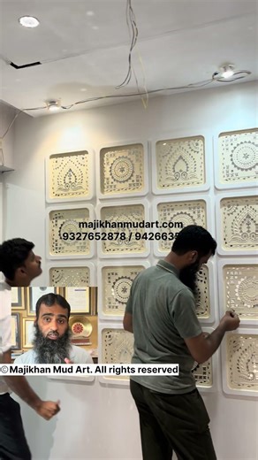 Lippan Art Wall Box Design for Living Room | Virar Mumbai Project | Mud Mirror Art #lippanartwork