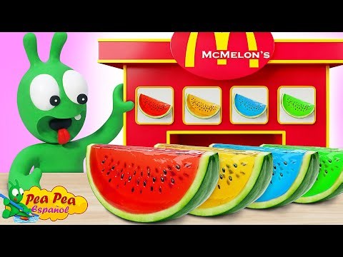 Pea Pea Descubre la Máquina Mágica de Sandía 🍉🌈Dibujos Animados para Niños