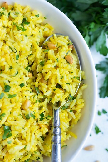 Mediterranean Yellow Rice Recipe - Evolving Table