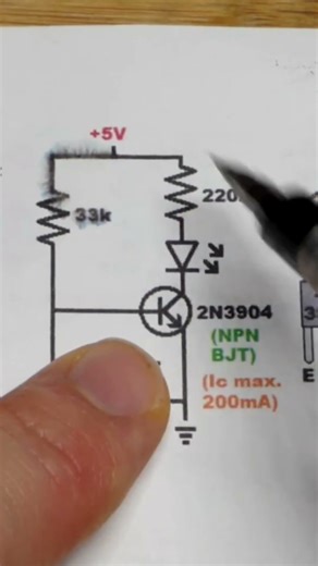 NPN BJT Night Light LED Demo Circuit Schematic Diagram Explained #howto #diy #schematics
