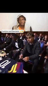 Lamine Yamal et Dembele les deux meilleurs joueurs du monde, qui signent des maillots 😇😍🥹. #barcelona #awards #GlobeSoccerAwards | Jean Peguy Barça