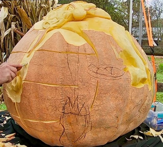 Fat Dragon Giant Pumpkin Carving | Creative Pumpkin Carving Ideas