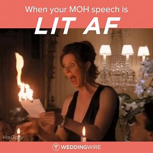 Speech goals! 🔥 ❤️ Make sure your MOH has all the inspo she needs: wedwi.re/2X37PYj | WeddingWire