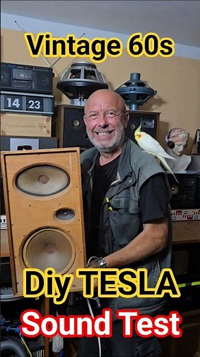 Vintage 1960s DIY TESLA BOOKSHELF SPEAKERS Sound Test Top Best 8" BASS SPEAKER TESLA ARZ 668
