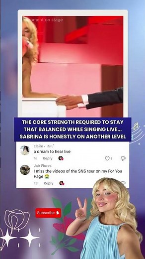 Singing while balancing on a moving table? Sabrina makes it look way too easy. #concerts