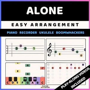 Alone (Marshmello) - Easy Arrangement! Piano, Boomwhackers, Recorder, Ukulele