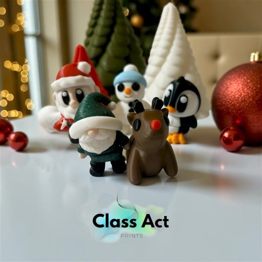 Christmas flexies! Do you know we also have Flexi advent calendars? 24 of our animal/creature flexies including these Christmas themed ones. Message to order! | Class Act Prints