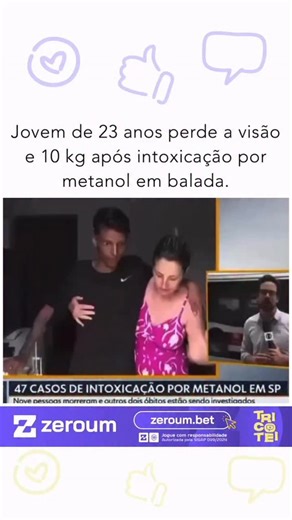 TRICOTEI on Instagram: "Intoxicação por metanol - Com dez quilos a menos, ainda debilitado fisicamente e completamente cego, Leonardo se recupera em casa após ficar 33 dias internado, depois de ingerir bebida alcoólica adulterada numa balada. O que ele não sabia que tinha sido intoxicado com metanol. No dia 26 de setembro, uma sexta feira, ele foi levado para a UPA. O prontuário mostra que os médicos suspeitaram de intoxicação por metanol porque Leonardo estava com a visão turva, ataxia, que é a