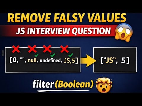 JavaScript Interview Question 😱 Remove Falsy Values from Array