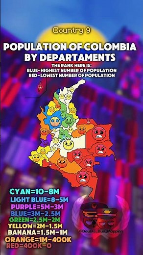 Population of Colombia by departaments #geography #geographythroughmaps