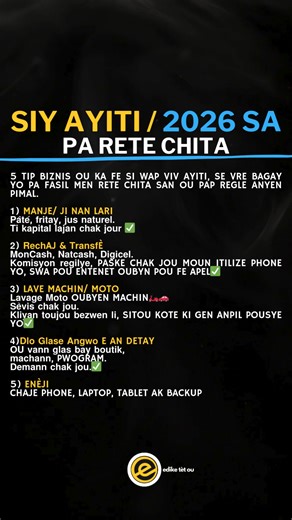 biznis ou ka fe siy ayiti #ediketetou #ayiti #ayiticherie #motivasyon #koutesa #KPK #Travay #lanmou #lajan | Edike tèt ou