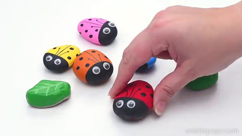 Ladybug Painted Rocks | Cute and Simple Rock Painting Idea