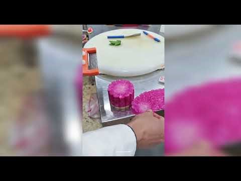 How to Make a Beautiful Flower from Pink Radish 🫜🌸 | Easy Vegetable Carving Tutorial