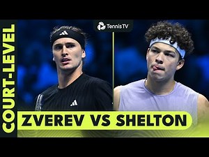 Alexander Zverev vs Ben Shelton Court-Level Highlights | Nitto ATP Finals 2025