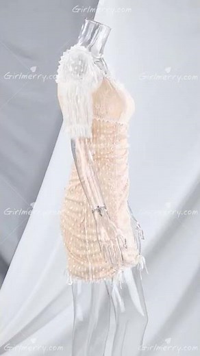 Summer new stylish solid color stretch mesh and lace patchwork drawstring sexy mini dress AA004322