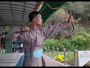 korean traditional archery. hornbow. 태관 선고자 각궁 쏘기. 국궁