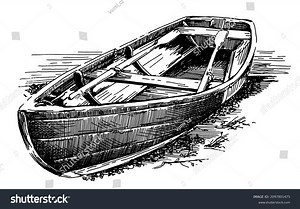 Black White Illustration Boat Stock Illustration 2097801475 | Shutterstock