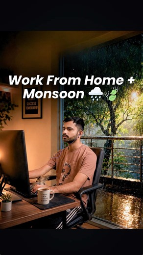🏡 Home office, monsoon edition. 🌧️