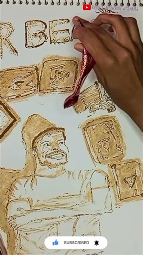 Part 5 MrBeast Portrait Background Shading ✍🏻 | Mehndi Cone Art | #Shorts