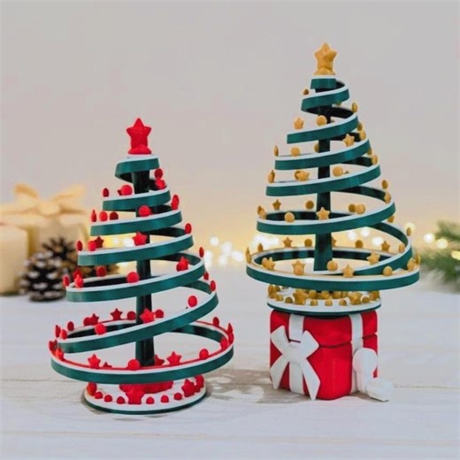 Spinning Christmas Tree 3D Printed, Rotating Handle Gift Box Fidget Toy, Minimalist Office/ Study Desk Decor - Etsy