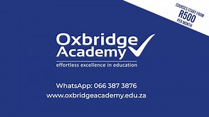 ADVERTISEMENT: For over 25 years, Oxbridge Academy has been offering affordable, quality distance education to students, with over 100 courses ranging from national qualifications to skills certificates and short courses. There is no better time to invest in your education with our interest-free instalments from as little as R500. What are you waiting for? Contact us on WhatsApp at 066 387 3876, and our Student Advisors will help kick-start your dream career! Oxbridge Academy is a proud brand of