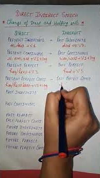 ## Let's study || Direct indirect speech || Change of tense and helping verbs in direct indirect ||