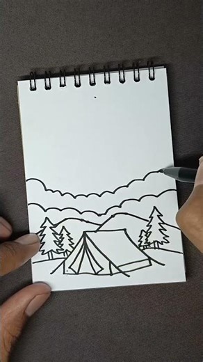 How to Doodle: Camping Night Theme . #drawing #drawingprocess #art #pendrawing