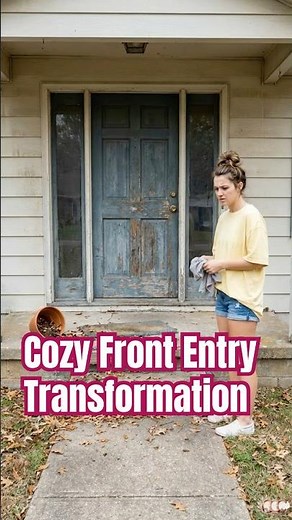 House Entrance Makeover | Plain Door to Cozy Front Entry Transformation ✨