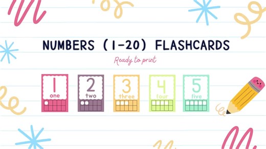 Numbers (1-20) Flashcards - Etsy