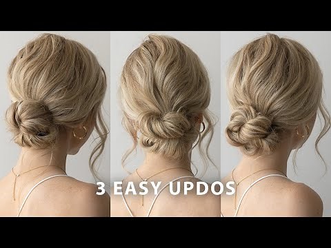 3 EASY LOW BUN UPDOS ❤️ Perfect for bridal, wedding, summer, bridesmaid