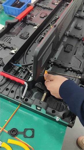 Inside LED Factory: Installing Aviation Connectors on Cabinets #leddisplay #unit #ledfactory #led