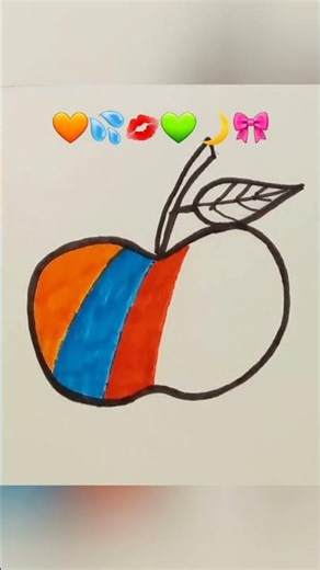 colouring # apple shape # art ideas # colouring ideas # simple colouring # easy colouring